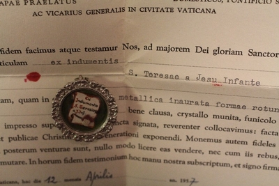 St. Theresia Relic With Document Belgium 20th century
