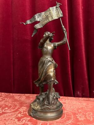 Statue Jeanne D'Arc en Bronze, France 19 th century