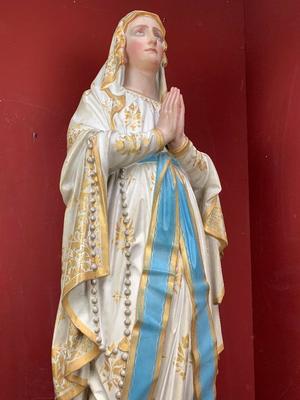 Statue Our Lady Of Lourdes  en Terra-Cotta polychrome, France 19th century ( anno 1870 )