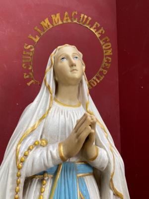 Statue Our Lady Of Lourdes en Plaster polychrome, France 19 th century