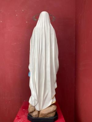 Statue Our Lady Of Lourdes en Plaster polychrome, France 19 th century