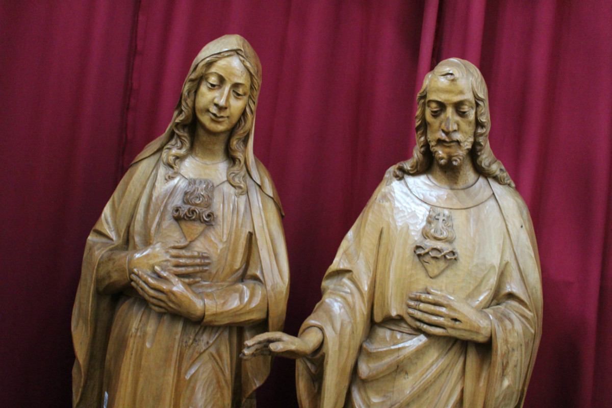 1  Statue  Sacred Heart Of St. Mary (Matching With Sacred Heart Of Jesus)