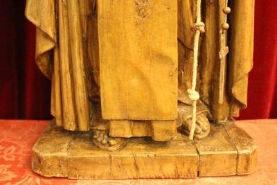 Statue St. Clara / St. Claire With Ciborium              en hand-carved wood , Dutch 19th century ( anno 1835 )