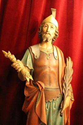 Statue St. Donatus en plaster polychrome, Belgium 19th century ( anno 1875 )
