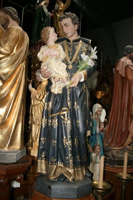 Statue St. Stanislaw Kostka  en HIGH QUALITY TERRA-COTTA POLYCHROME, France 19th century