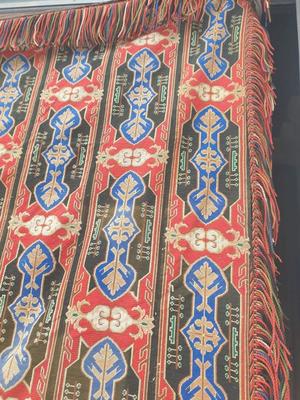 Stunning Fully Hand - Embroidered Drape To Cover Monastery - Work en Fabrics / Embroidery, Belgium  19 th century ( Anno 1895 )