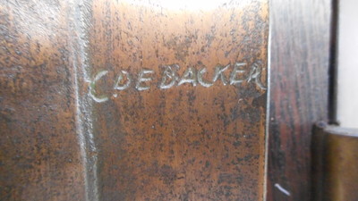 Tabernacle Signed : C. De Backer  en Oak wood / Bronze , Belgium  20 th century