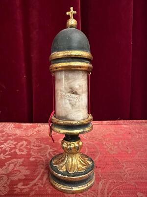 1  Very Rare Cylinder-Reliquary - Relic Ex Ossibus St. Sebastian