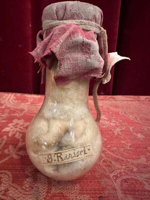 1  Very Rare Glass-Bulb-Reliquary Ex Ossibus St. Rainerius