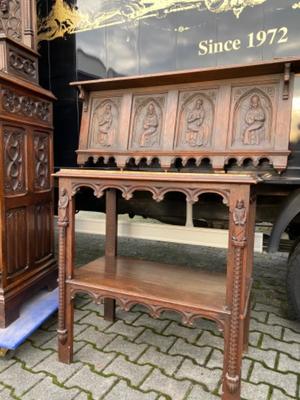 Complete Set Furniture style Gothic - style en Wood , France 19 th century