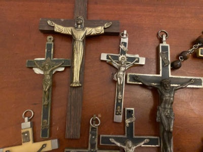 Crucyfixes en Ebony - Wood / Brass / Bronze / Metal, Netherlands / Belgium 19 th century