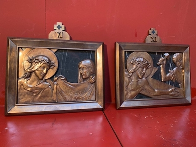 Stations Of The Cross  By: Bourdon style ART - DECO en Marble / Bronze, Gent - Belgium