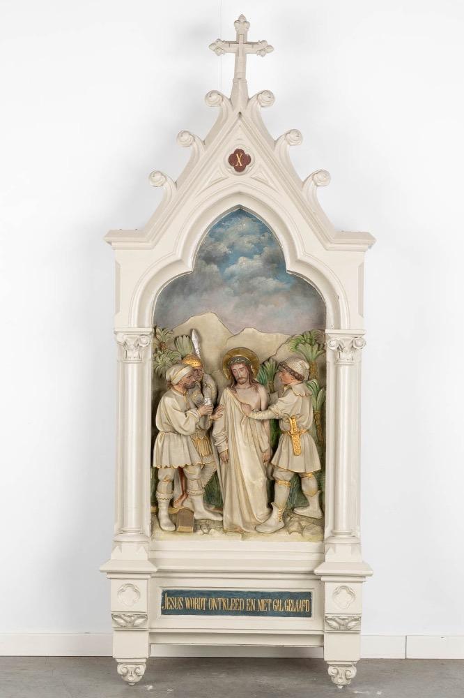 14 Gothic - Style Large Series Stations Of The Cross Complete With All Crosses & Pinakels