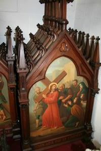 Stations Of The Cross en WOOD PAINTED ON ZINK, France 19th century