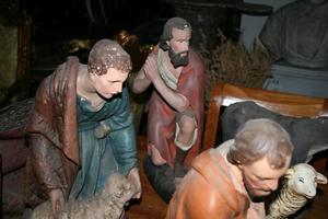 Nativity Set en PLASTER POLYCHROME, Belgium 19th century