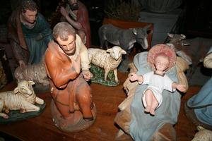 Nativity Set en PLASTER POLYCHROME, Belgium 19th century