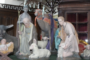 Nativity Set Complete en plaster polychrome, Belgium 19th century