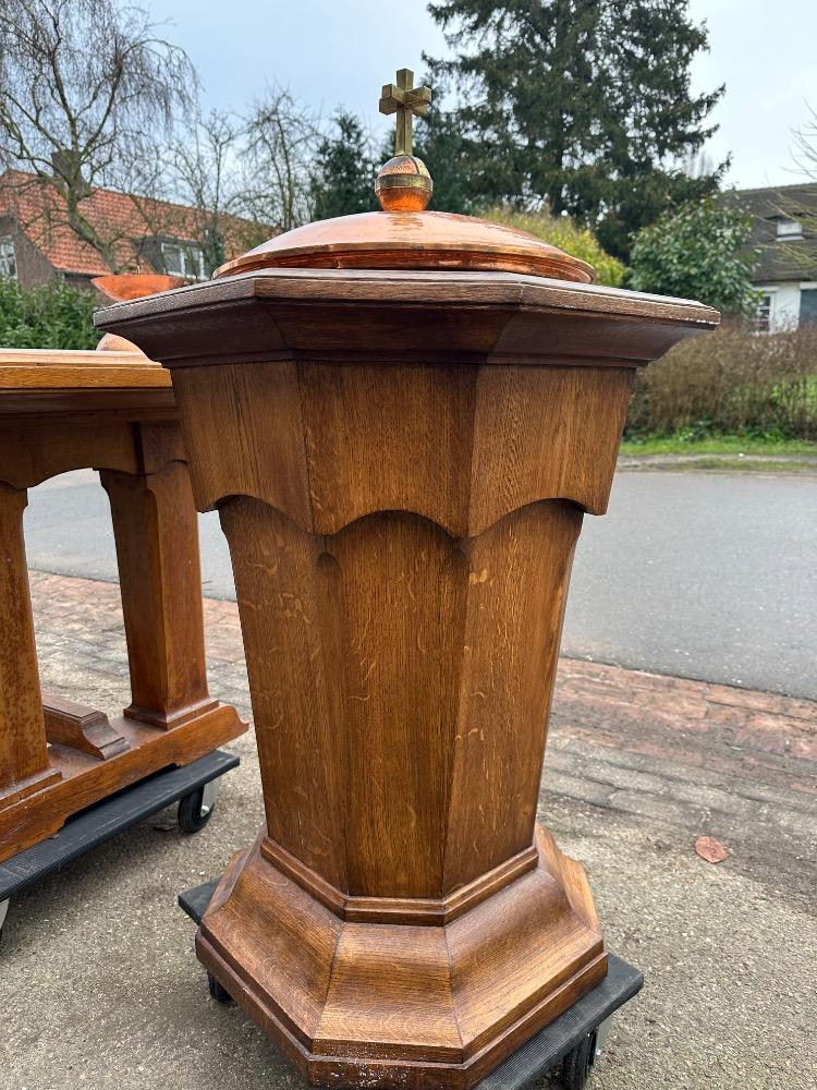 3  Chapel Interior : Table / Lectern / Baptismal Font / Candle Holders