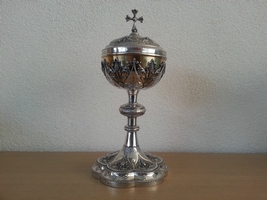 Ciborium Solid Silver / Pair Candle Holders / For Sale Seperate. en Silver, France 19th century