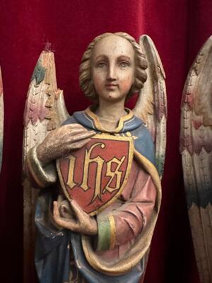 Angels  style Gothic - Style en Hand - Carved Wood , Belgium  19 th century
