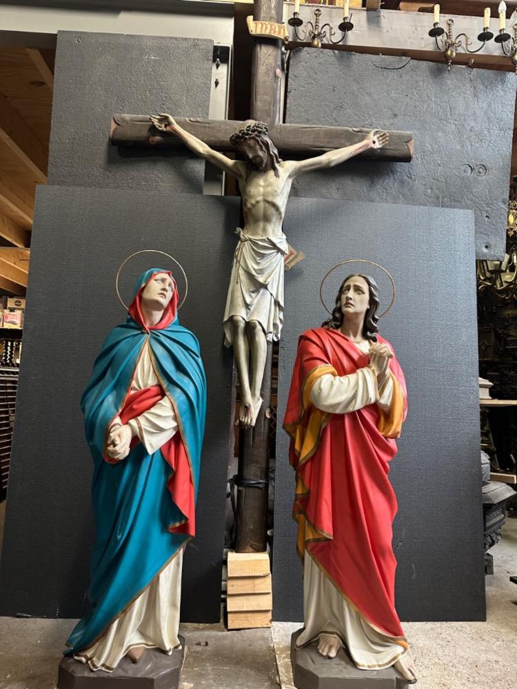 3 Gothic - Style Calvary Scene Corpus Christi St. Mary & St. John. Also For Sale Separately