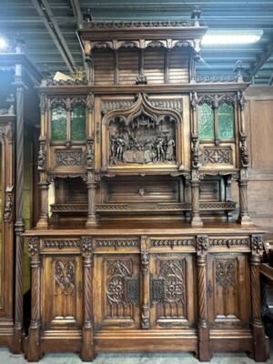 Exceptional Cabinets Expected ! Signed :By The Sculptor Of Italian Origin: Victor Aimone. Higher Price Range ! style Gothic - Style en Walnut wood , France 19 th century