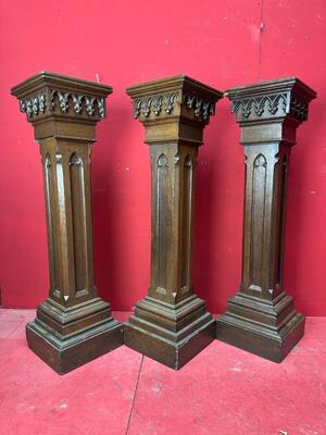 Matching Pedestals style Gothic - Style en Wood, Belgium  19 th century