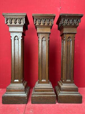 Matching Pedestals style Gothic - Style en Wood, Belgium  19 th century