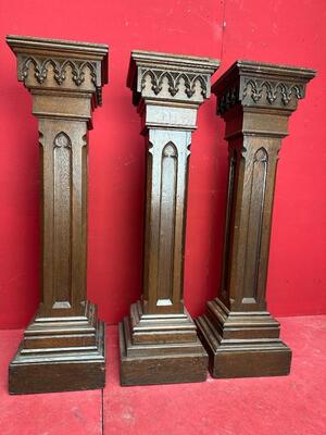 Matching Pedestals style Gothic - Style en Wood, Belgium  19 th century