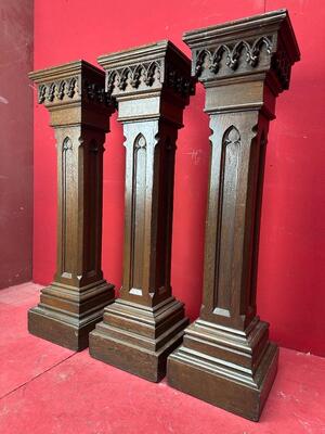 Matching Pedestals style Gothic - Style en Wood, Belgium  19 th century