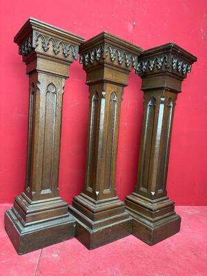 Matching Pedestals style Gothic - Style en Wood, Belgium  19 th century