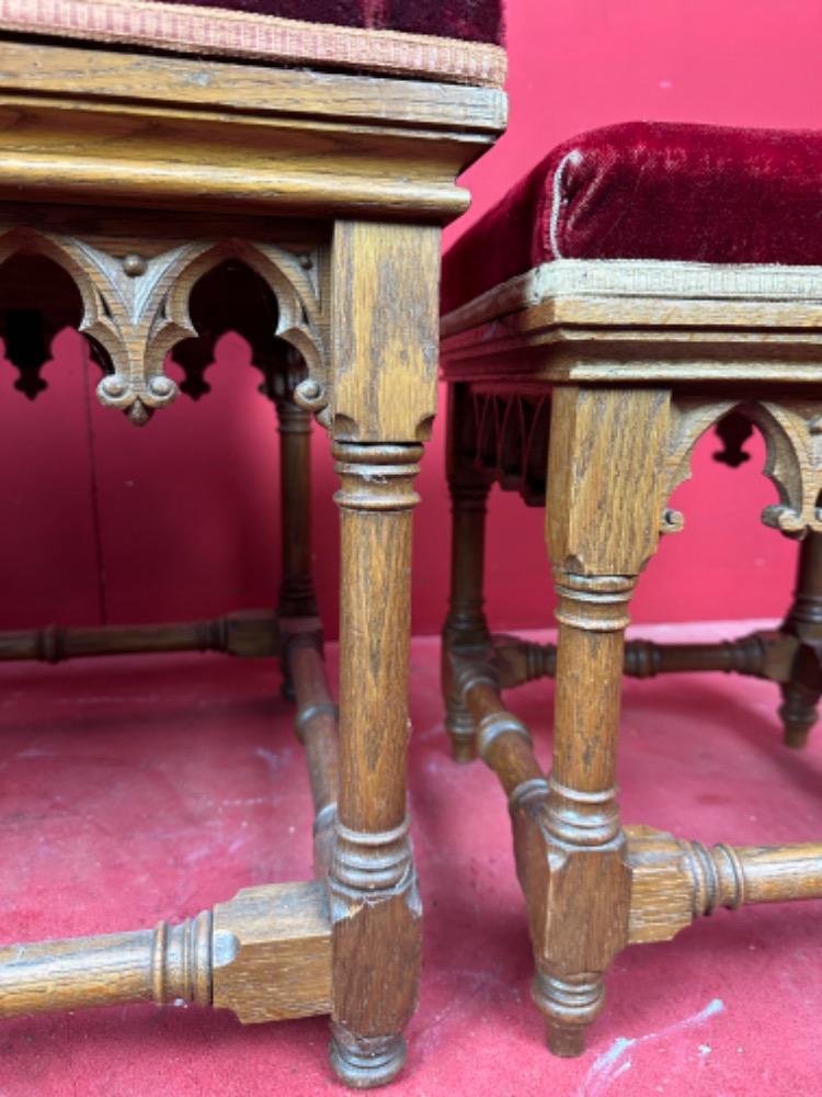 3 Gothic - Style Set Of Priest Altar - Seats.