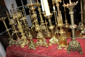 Unique Offer Lot Candlesticks style neo classical en Brass / Bronze, France 19th century