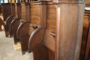 4x 5-Seats Oak Choir-Stalls en Oak wood, Belgium 19th century