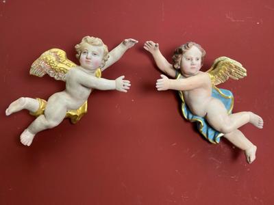 Angels en Composite Polychrome, France 19 th century ( Anno 1875 )