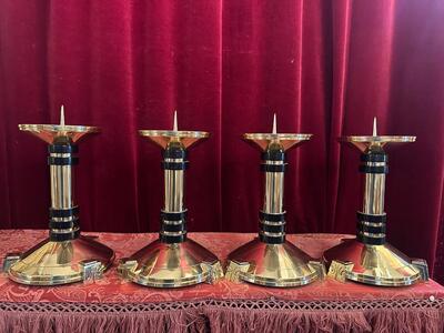 4 art - deco Matching Candle Holders Height Without Pin.