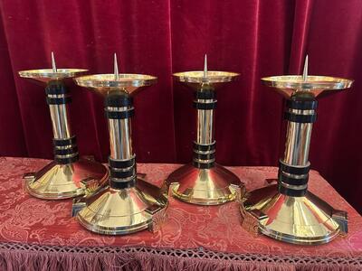 4 art - deco Matching Candle Holders Height Without Pin.