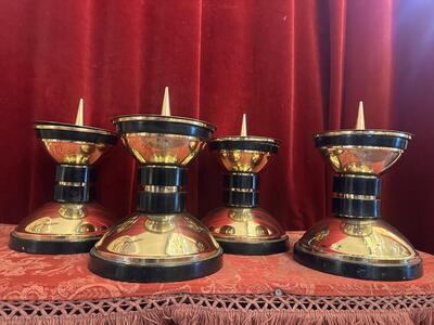 4 art - deco Matching Candle Holders Measures Without Pin