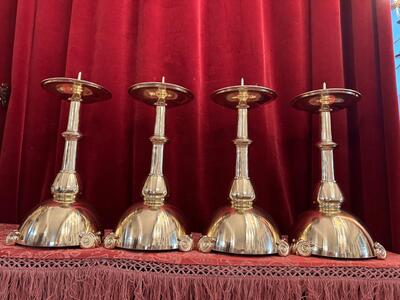 4 art - deco Matching Candle Sticks Height Without Pin.