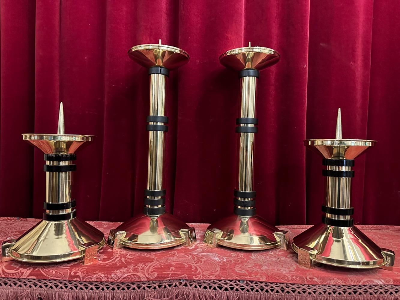 4 art - deco Matching Candle Sticks Height Without Pin.