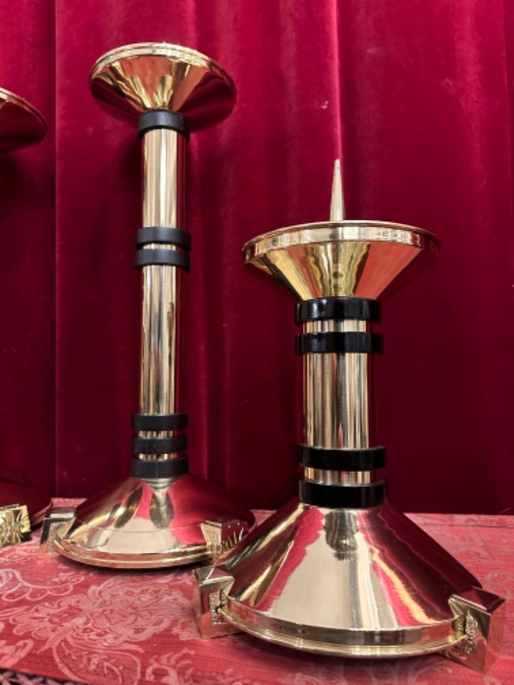 4 art - deco Matching Candle Sticks Height Without Pin.