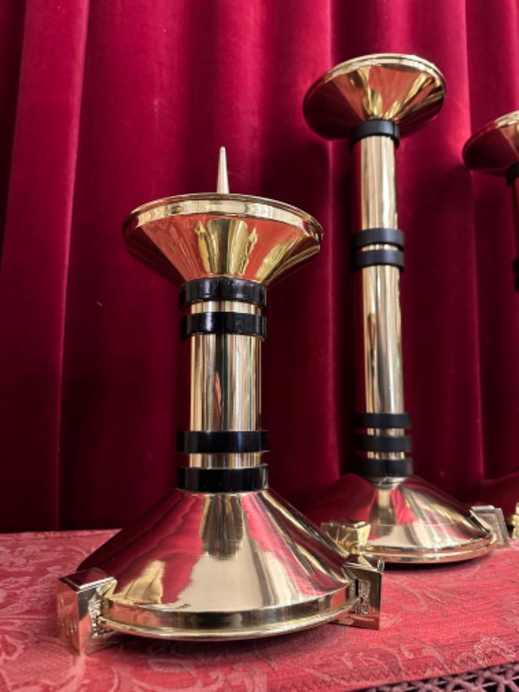 4 art - deco Matching Candle Sticks Height Without Pin.