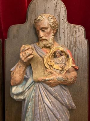 Evangelists  en Cast - Iron / Wood, France 19 th century ( Anno 1865 )