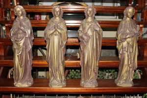 Sandstone Statues Made By Pierre Cuypers style gothic en hand-carved sandstone, Dutch 19th century
