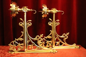 2 Pairs Wall Candle Holders style Gothic - style en Bronze / Polished and Varnished, France 19th century