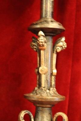 Candle Sticks Measures Without Pin style Gothic - style en Iron Painted, Dutch 19th century