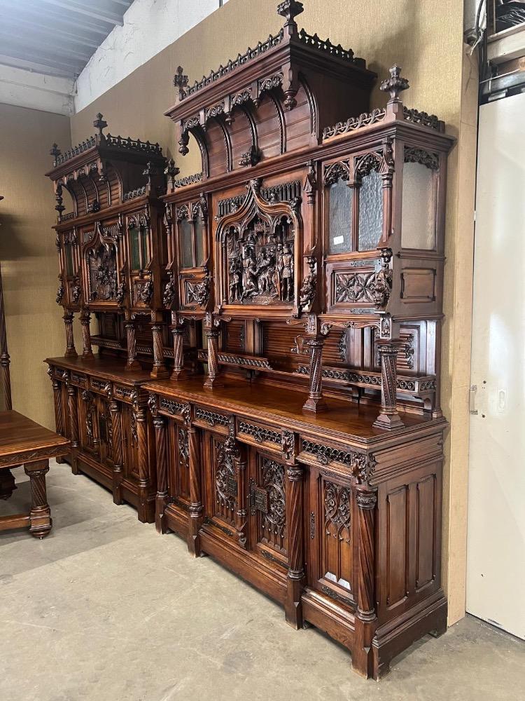 4 Gothic - Style Exceptional Cabinets & Table Expected ! Signed : Victor. Aimone. Higher Price Range !