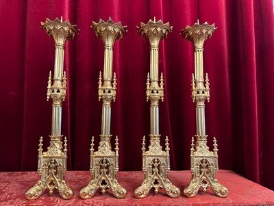 Solid Brass Gothic Style Church Consecration Candlestick Candle