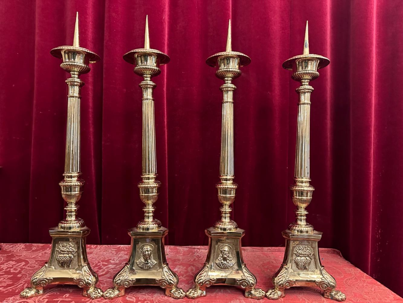 4 Gothic - Style Matching Candle Sticks Height Without Pin.