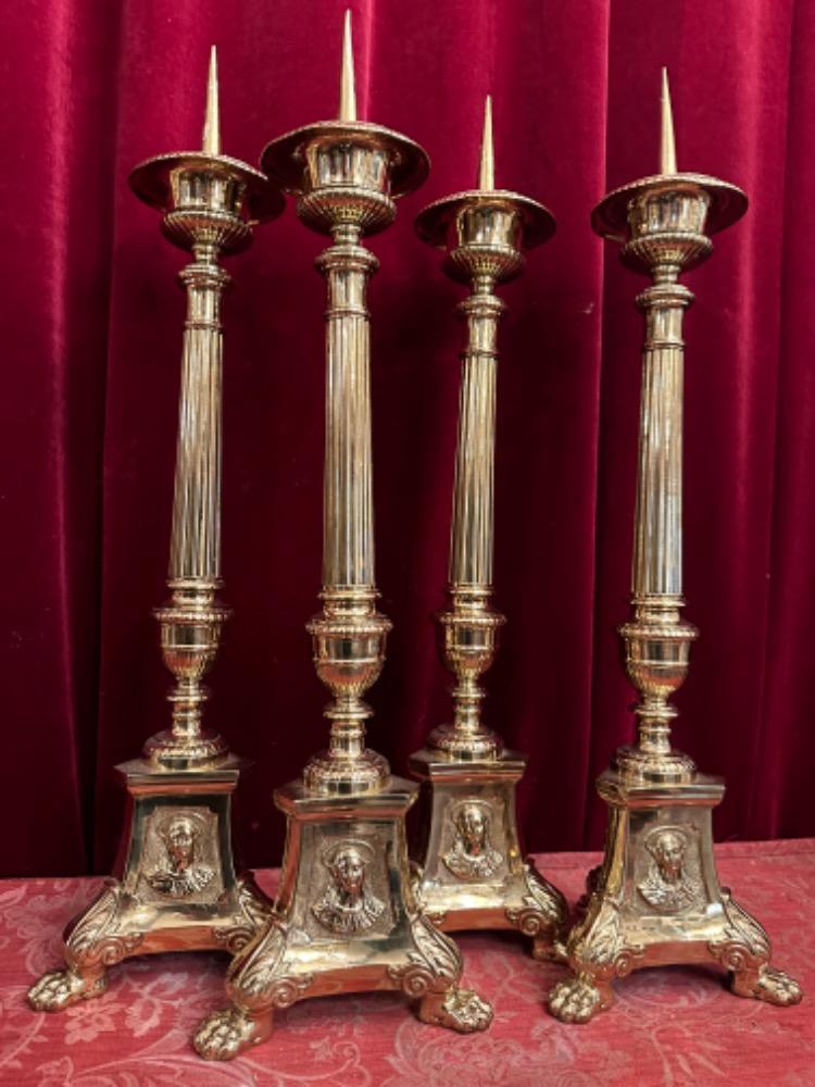 4 Gothic - Style Matching Candle Sticks Height Without Pin.